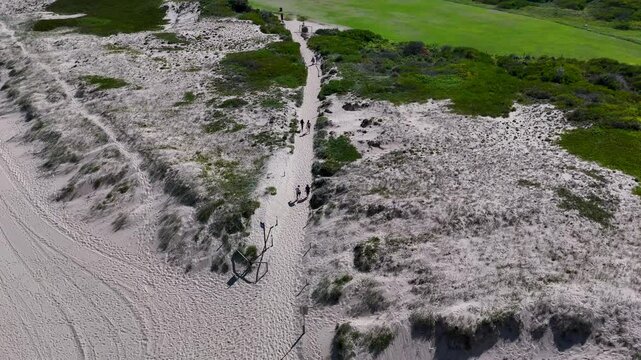 Sydney, NSW, Australia - UHD Video- Aerial View at Wanda Beach Reserve - Fly over drone with panoramic views of the beautiful string of beaches in Cronulla, located in Sydney South.