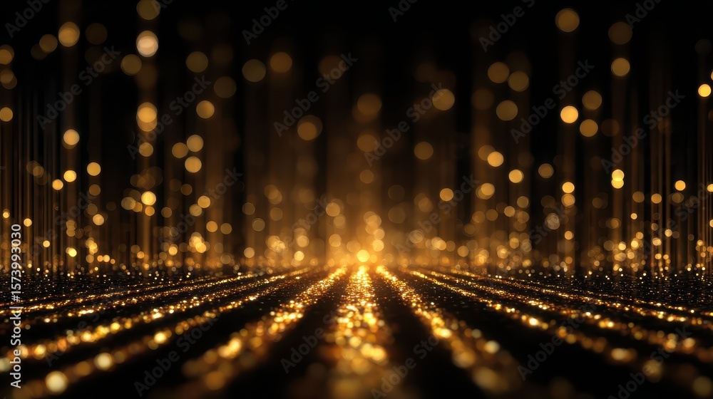 Poster blurred lights and streaks create a magical, golden illuminated background. use it for a festive eve