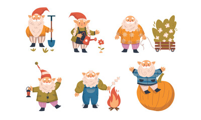 Whimsical Gnomes Delightfully Engaging in Funfilled Festive Garden Activities and Adventures