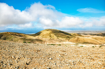 Mountain landscape, Island Fuerteventura, Canary Islands, Spain, Europe.