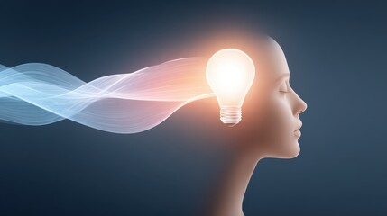 A person who loves thinking differently, with creative ideas and a glowing light bulb, symbolizing innovation and unique mindset.