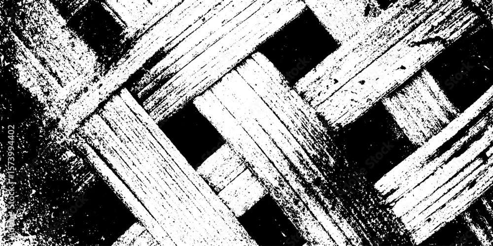 Poster rustic wicker basket weave background with interlaced grunge texture for design