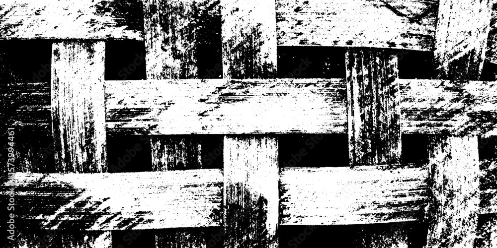 Poster rustic wicker basket weave texture with interlaced grunge overlay for design