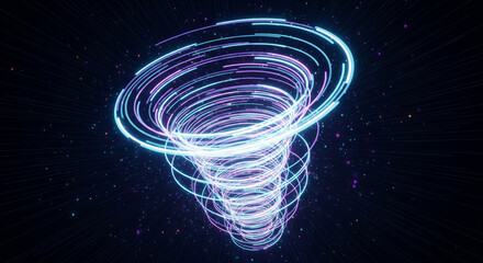 Futuristic Business Interface with Neon Patterns Symbolizing Connectivity and Innovation