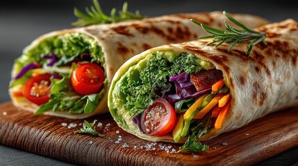 Sustainable Plant-Based Wrap with Avocado and Veggies