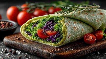 Sustainable Plant-Based Wrap with Avocado and Veggies
