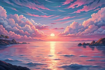 sunset over the sea