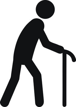 recommend clip art: Man walking with broken leg with bandage and a cane