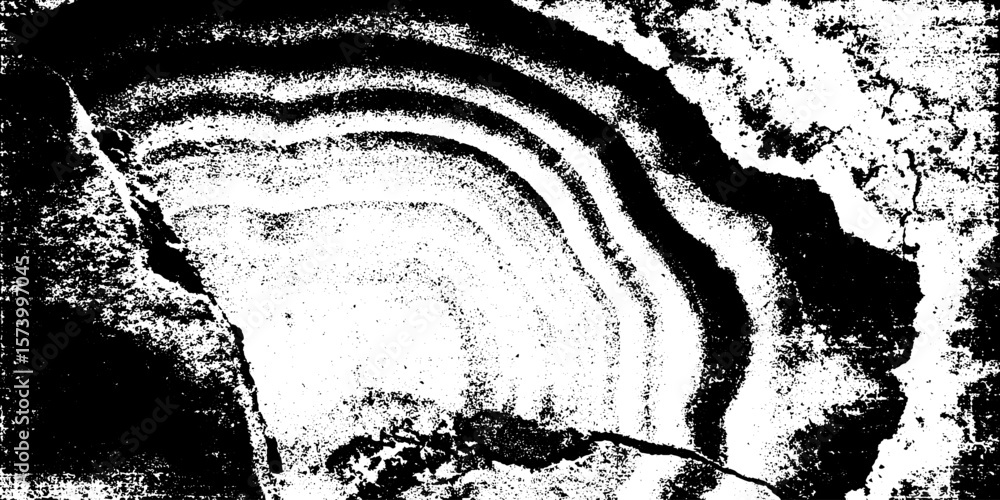 Poster grungy split open geode interior with crystalline patterns for artistic design and background