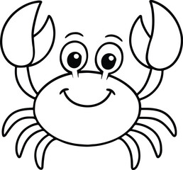 crab cartoon coloring page