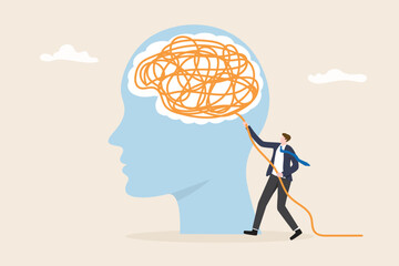 Solving problem skill, thinking organization, Mental health, Creative and system thinking, method analysis for solution success and resolution process concept vector illustration flat design.