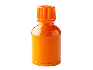 Small orange plastic bottle isolated on transparent background