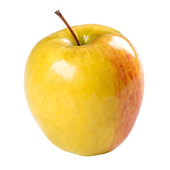 A single crisp and sweet Golden Delicious apple with a vibrant yellow-green skin isolated on a transparent background png