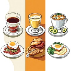 Delicious Breakfast Menu Illustration. (4)