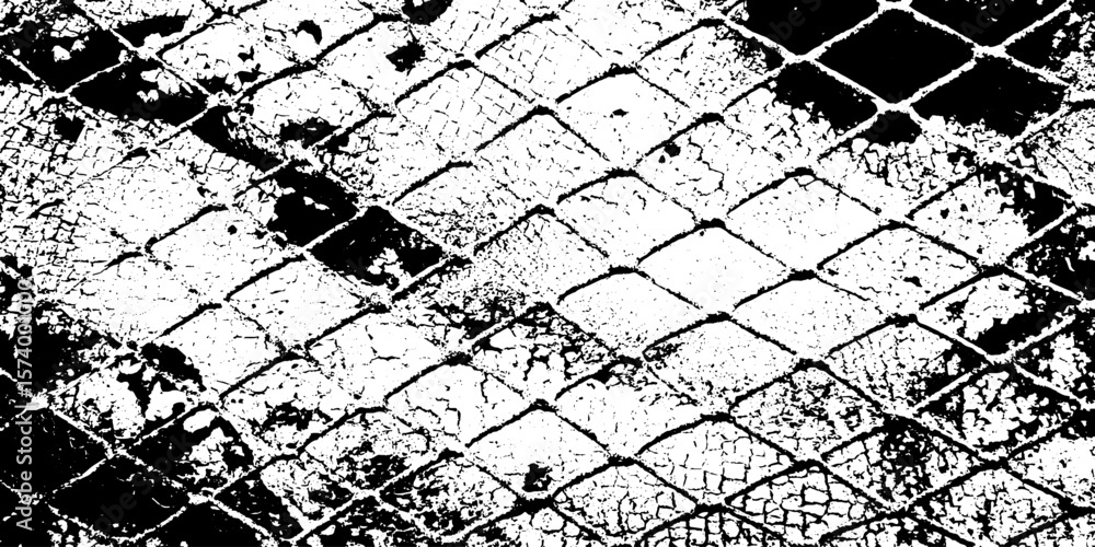 Poster rustic metal mesh with bent wires and rust texture for artistic design