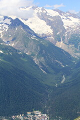 the village of Dombay in the mountains of the North Caucasus