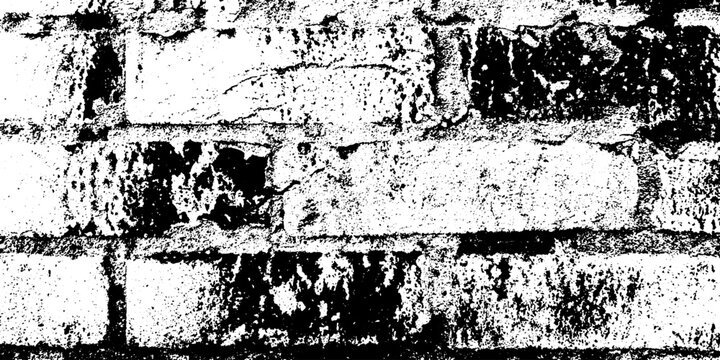 Weather beaten brick wall texture with chipped mortar for grunge design and overlay effects
