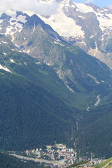 the village of Dombay in the mountains of the North Caucasus