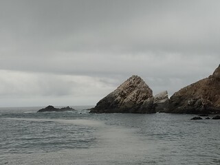 stormy sea and rocks