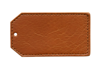 A Rustic Brown Leather Gift Tag Perfect for Personalized Touches isolated on transparent background