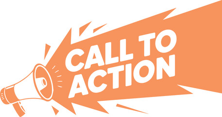 Dynamic megaphone announces urgent call to action, driving engagement and immediate response