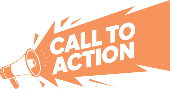 Dynamic megaphone announces urgent call to action, driving engagement and immediate response