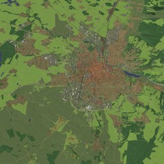 3D illustration of city and urban in Dijon France