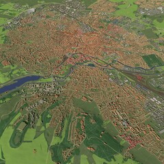 3D illustration of city and urban in Dijon France
