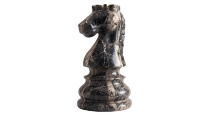 Marble Chess Knight, isolated on transparent background