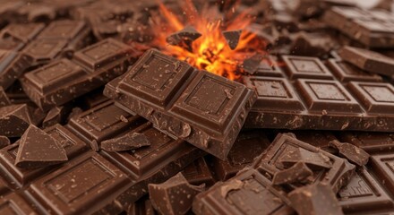 Exploding Chocolate Bars Creating Delicious Messy Delight