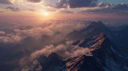 Drone Flight Over Majestic Mountains/雄大な山々を飛ぶドローン7