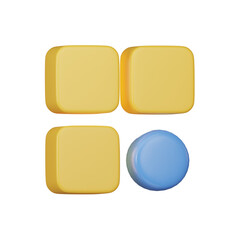 Menu 3D icon isolated on transparent background, 3D render