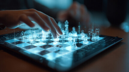 "Top View of Chessboard with Strategic Pieces – International Chess Day Celebration, Classic Game Concept, July 20"