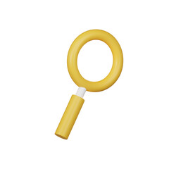 Search 3D icon isolated on transparent background, 3D render