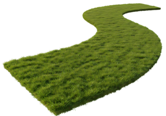 The Winding Path A Meandering Journey Through Lush Greenery isolated on transparent background