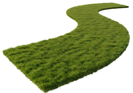 The Winding Path A Meandering Journey Through Lush Greenery isolated on transparent background