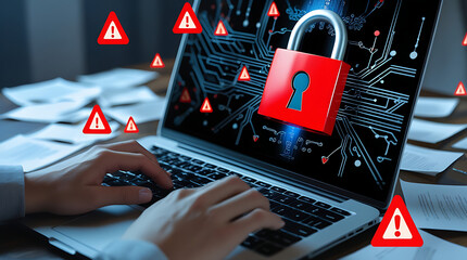 Data Security Concept Icons Representing Cybersecurity, Digital Protection, and Information Privacy