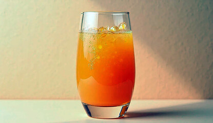 Vibrant orange beverage, ready to be enjoyed.