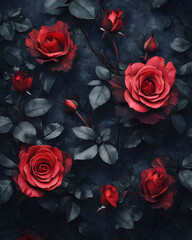 Dark Moody Floral Background Gothic Roses and Deep Shadows