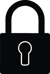 padlock silhouette vector