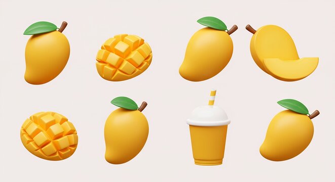 Mango fruit illustration collection