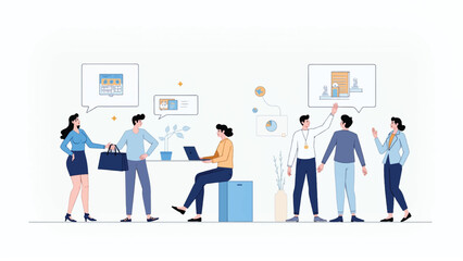 Creative flat design for web banner, marketing material, business presentation, online advertising.vWebsite construction, web design concept illustration in flat style. People working on website.