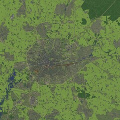 3D illustration of city and urban in Rennes France