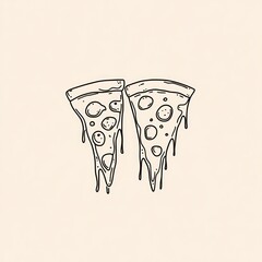 Two slices of pizza with melted cheese