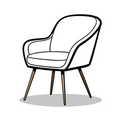 Modern Armchair Illustration Minimalist Furniture Vector Design

