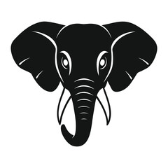 Fototapeta premium Elephant Head Silhouette – Bold African Wildlife Vector Illustration