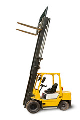 forklift truck isolated on white background. This has clipping path.