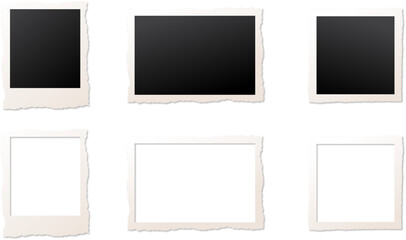 Set of photo frames. Old polaroid photo frames. vintage photo frames