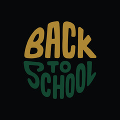 Back to School Typography – Circular Two-Tone Text Design in Earthy Colors on Black Background