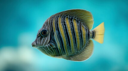 Obraz premium Striped fish in aqua environment